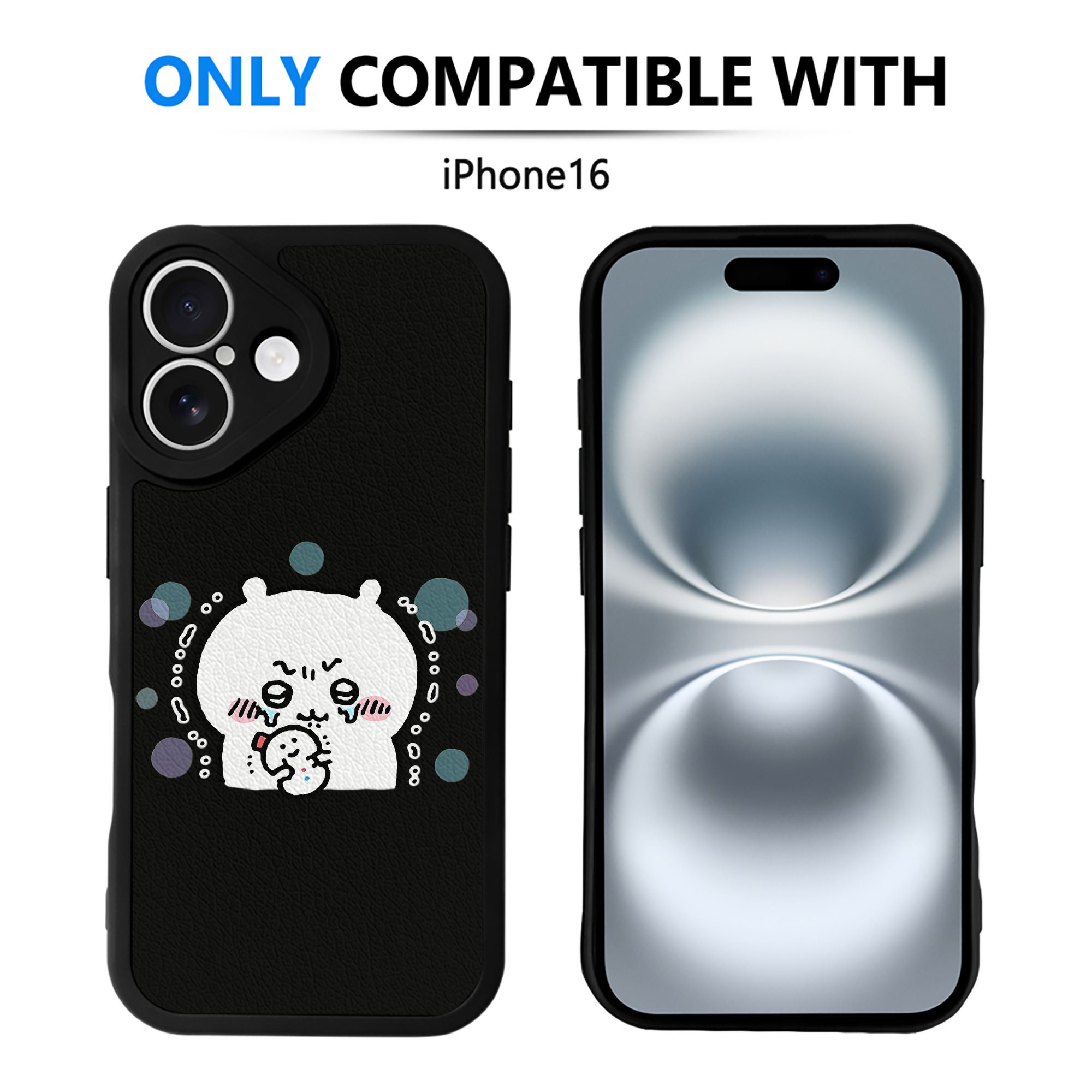 （画像用） ちいかわ ちいかわ Chii-kawa chiikawa 【iPhone 16シリーズ対応】シリコンスマホケース（レザー調） 材質：シリコン